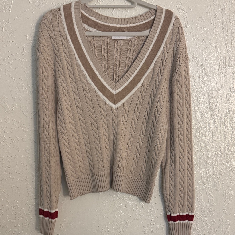 The Upside V cable sweater
